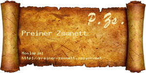 Preiner Zsanett névjegykártya